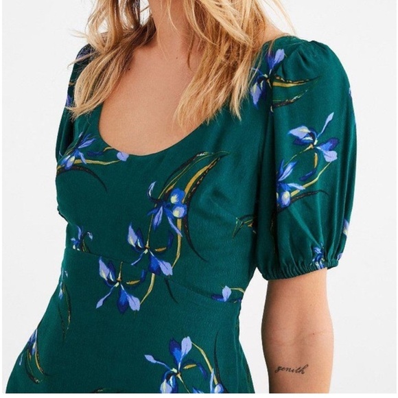 Urban Outfitters Emerald Green Floral Dress. Pre-Owned. - Picture 3 of 12